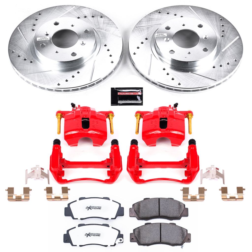 PowerStop KC1037-26 - Z26 Drilled and Slotted Brake Pad, Rotor, and Caliper Kit