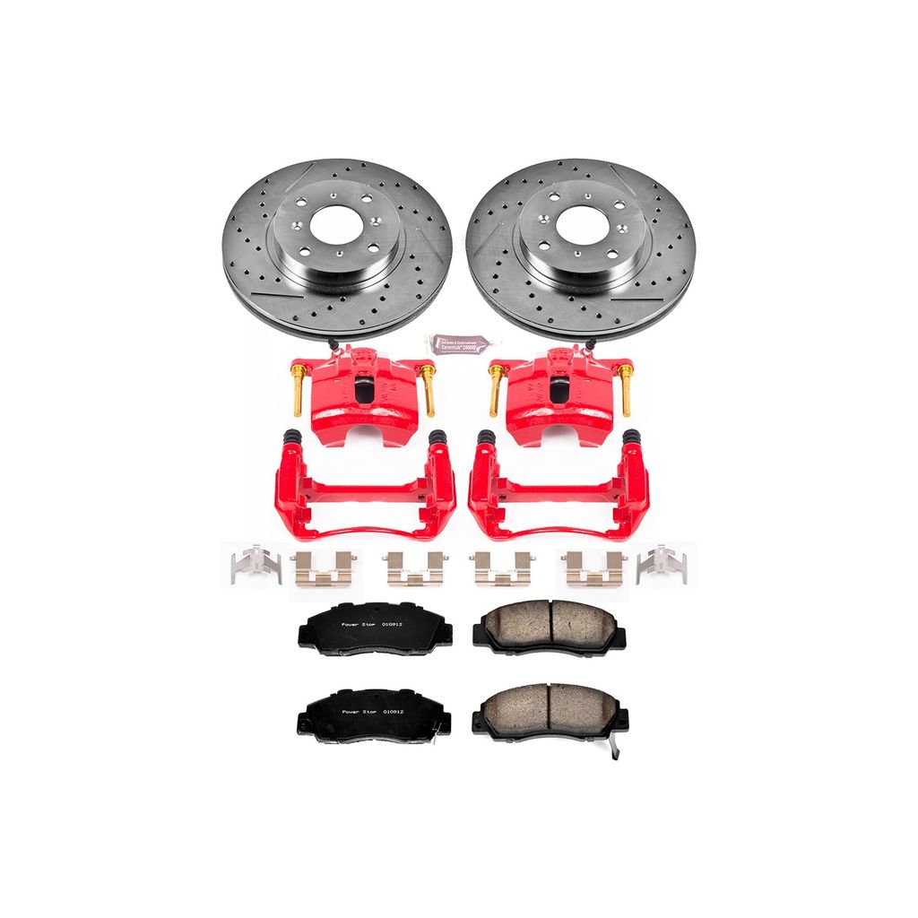 PowerStop KC1037 - Z23 Drilled and Slotted Brake Pad, Rotor, and Caliper Kit