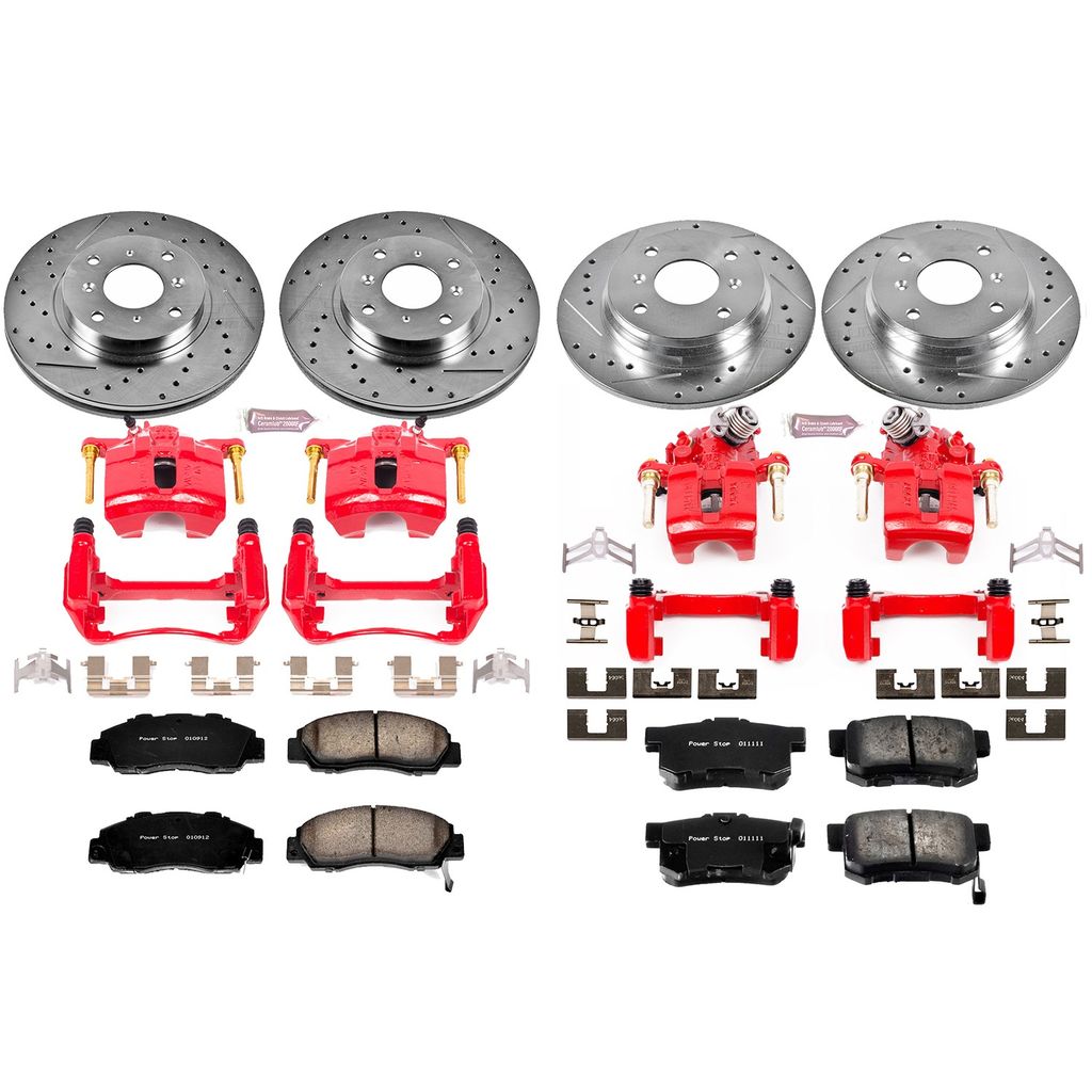 PowerStop KC1038 - Z23 Drilled and Slotted Brake Pad, Rotor, and Caliper Kit