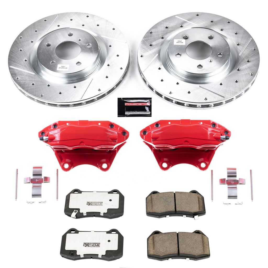 PowerStop KC104-26 - Z26 Drilled and Slotted Brake Pad, Rotor, and Caliper Kit