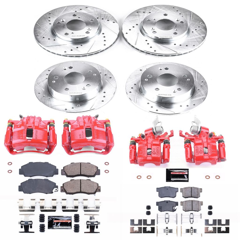 PowerStop KC1042 - Z23 Drilled and Slotted Brake Pad, Rotor, and Caliper Kit