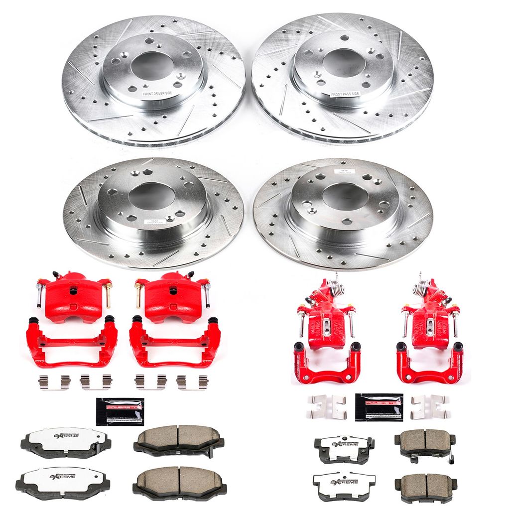 PowerStop KC1047-26 - Z26 Drilled and Slotted Brake Pad, Rotor, and Caliper Kit
