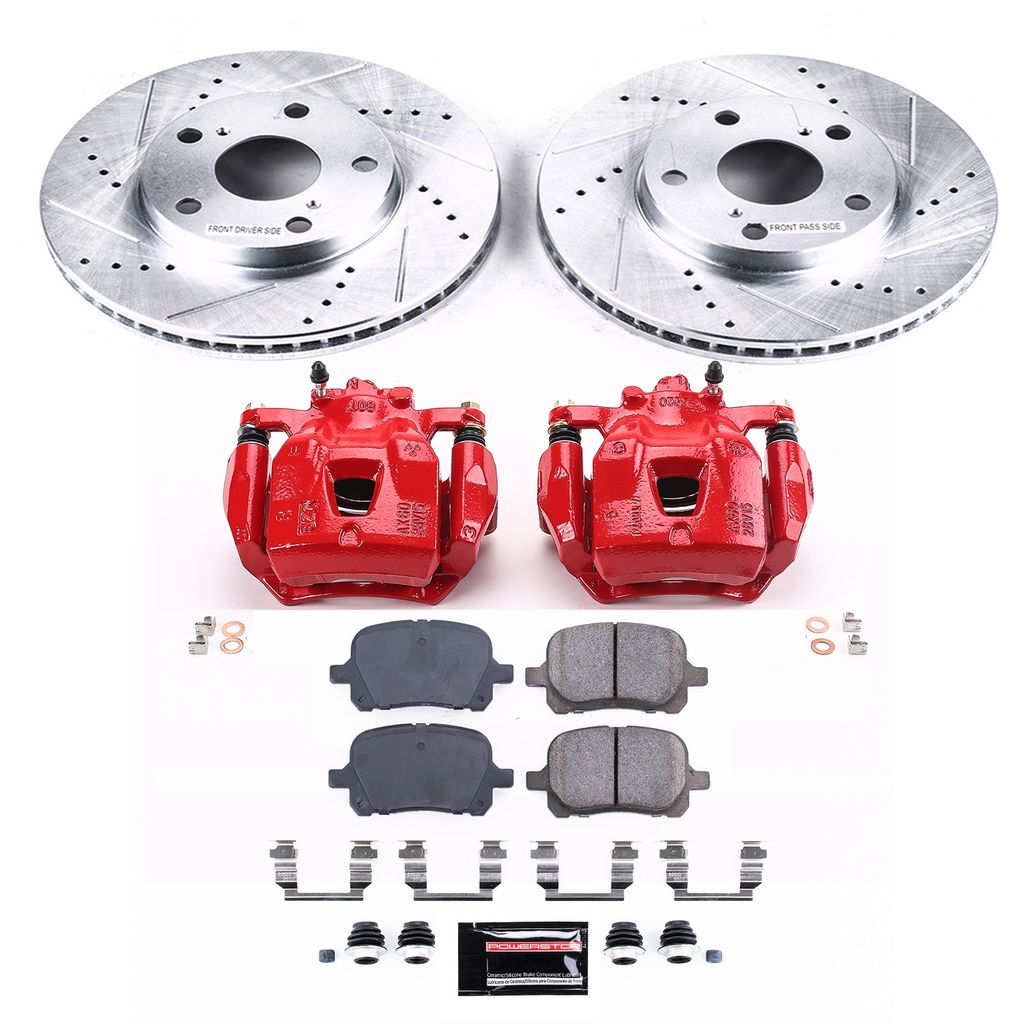 PowerStop KC1058 - Z23 Drilled and Slotted Brake Pad, Rotor, and Caliper Kit