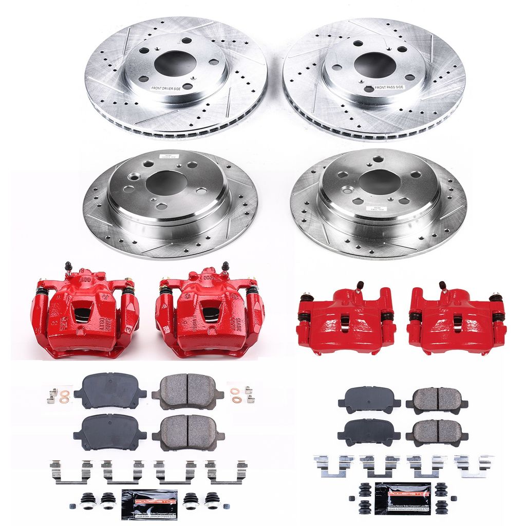 PowerStop KC1060 - Z23 Drilled and Slotted Brake Pad, Rotor, and Caliper Kit