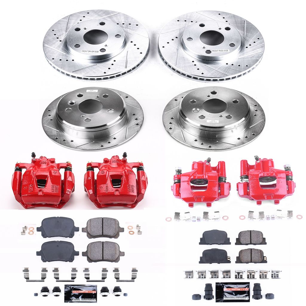 PowerStop KC1061 - Z23 Drilled and Slotted Brake Pad, Rotor, and Caliper Kit