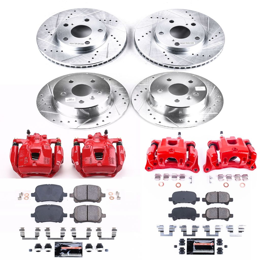 PowerStop KC1063 - Z23 Drilled and Slotted Brake Pad, Rotor, and Caliper Kit