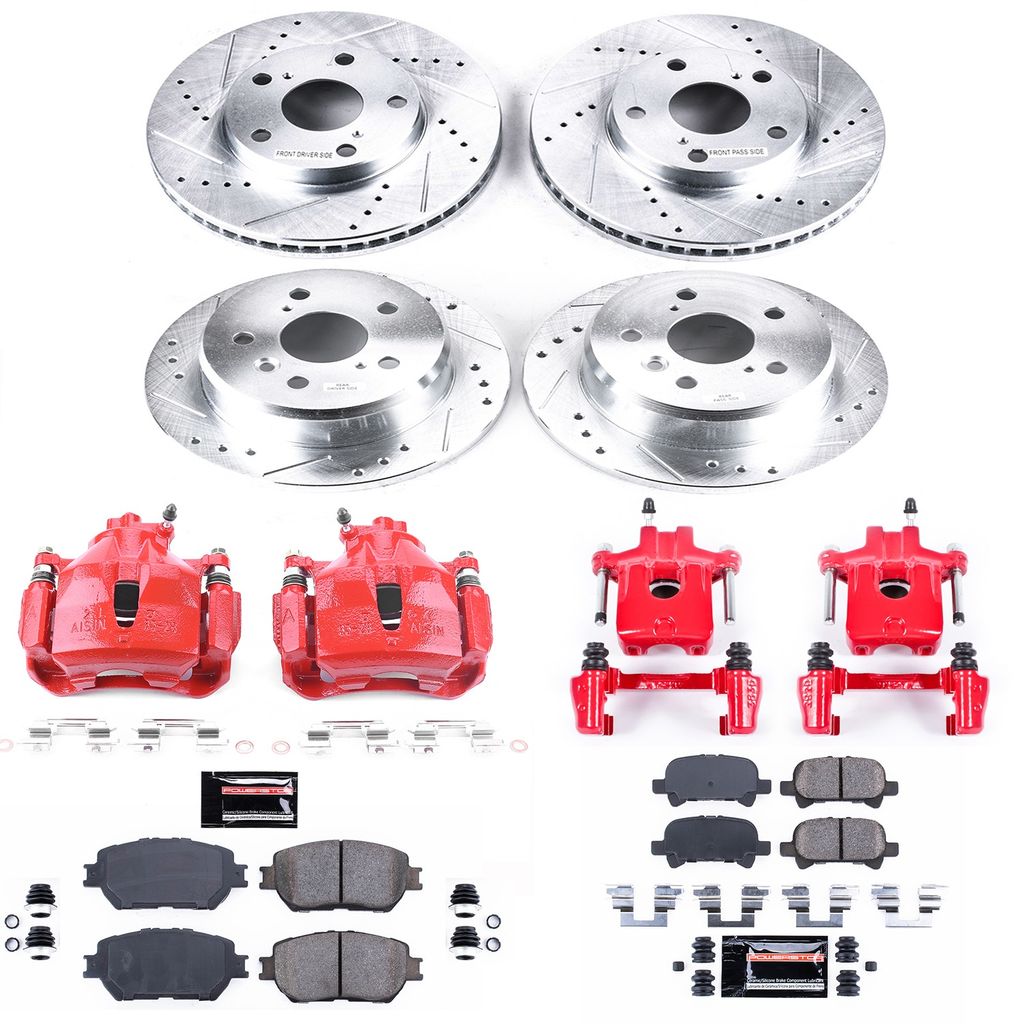 PowerStop KC1065 - Z23 Drilled and Slotted Brake Pad, Rotor, and Caliper Kit