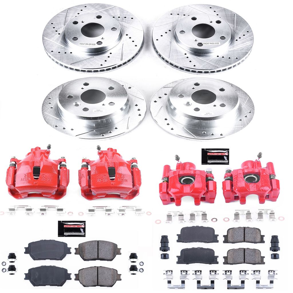 PowerStop KC1066 - Z23 Drilled and Slotted Brake Pad, Rotor, and Caliper Kit