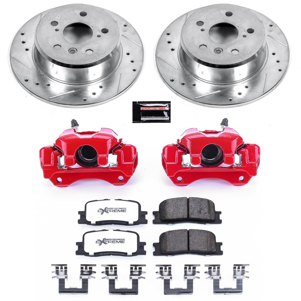 PowerStop KC1069-36 - Z36 Drilled and Slotted Truck and Tow Brake Pad, Rotor, and Caliper Kit