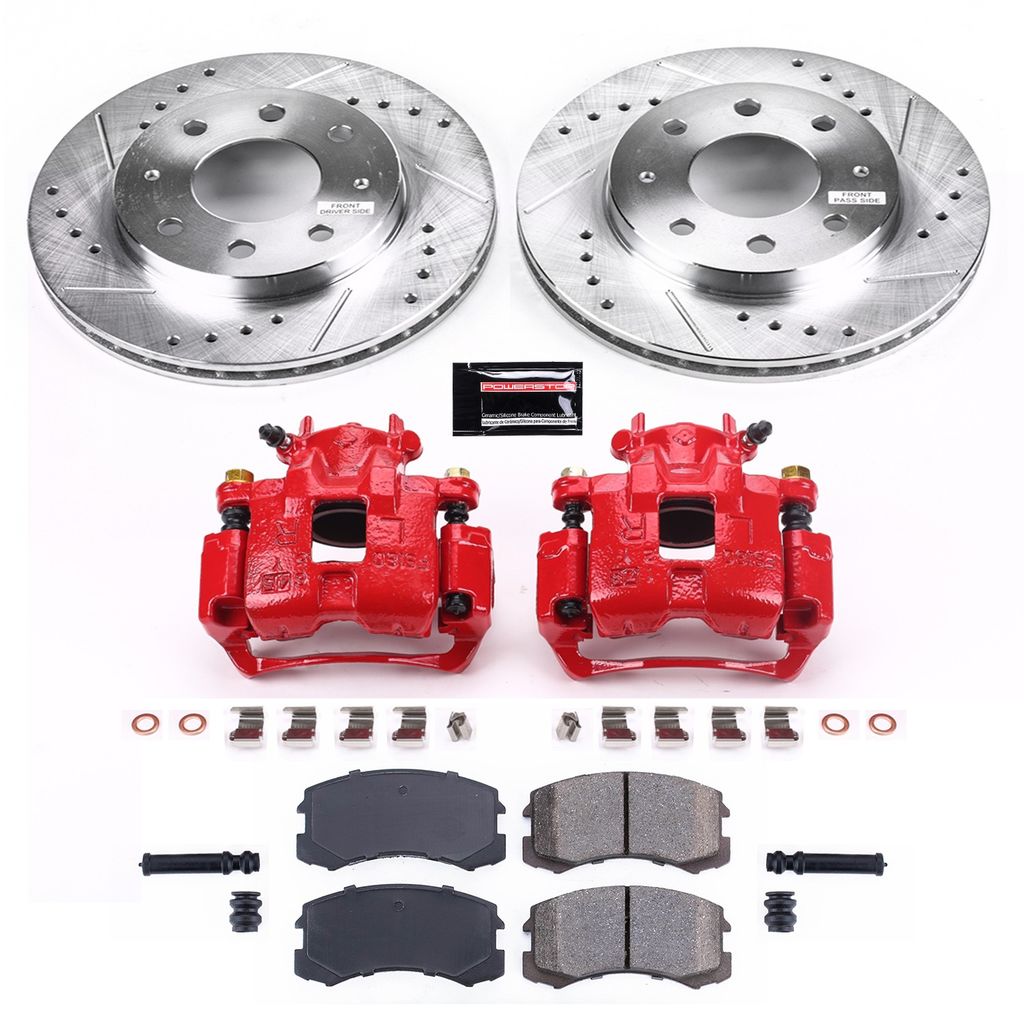 PowerStop KC1092 - Z23 Drilled and Slotted Brake Pad, Rotor, and Caliper Kit
