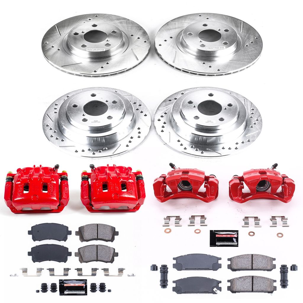 PowerStop KC1121 - Z23 Drilled and Slotted Brake Pad, Rotor, and Caliper Kit