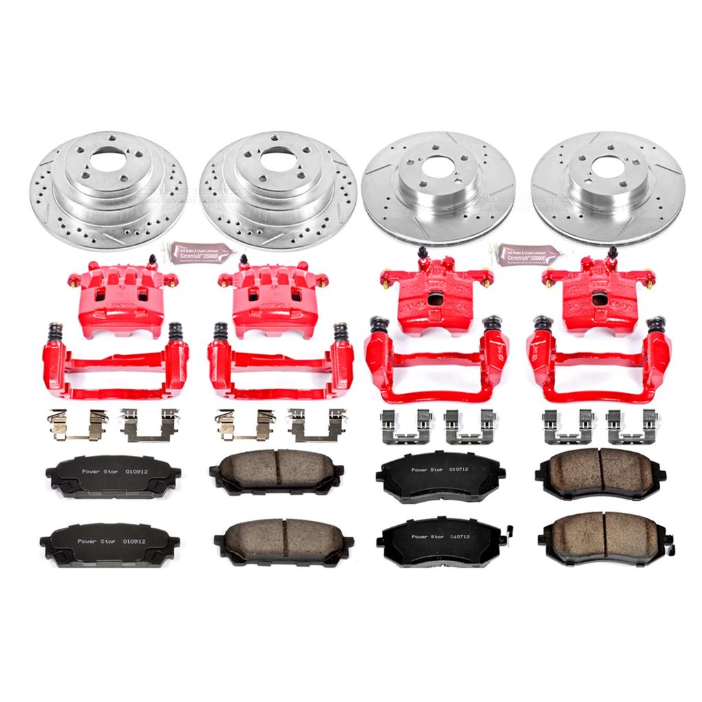 PowerStop KC1127 - Z23 Drilled and Slotted Brake Pad, Rotor, and Caliper Kit