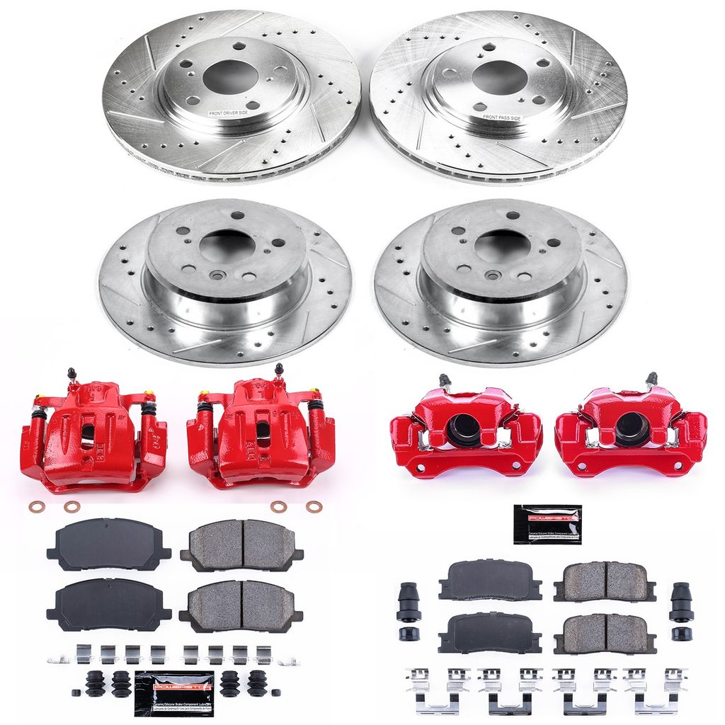 PowerStop KC1139 - Z23 Drilled and Slotted Brake Pad, Rotor, and Caliper Kit