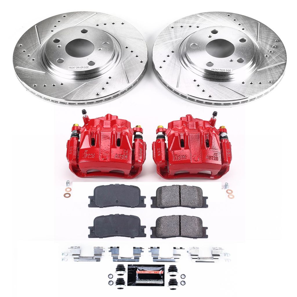 PowerStop KC1141 - Z23 Drilled and Slotted Brake Pad, Rotor, and Caliper Kit