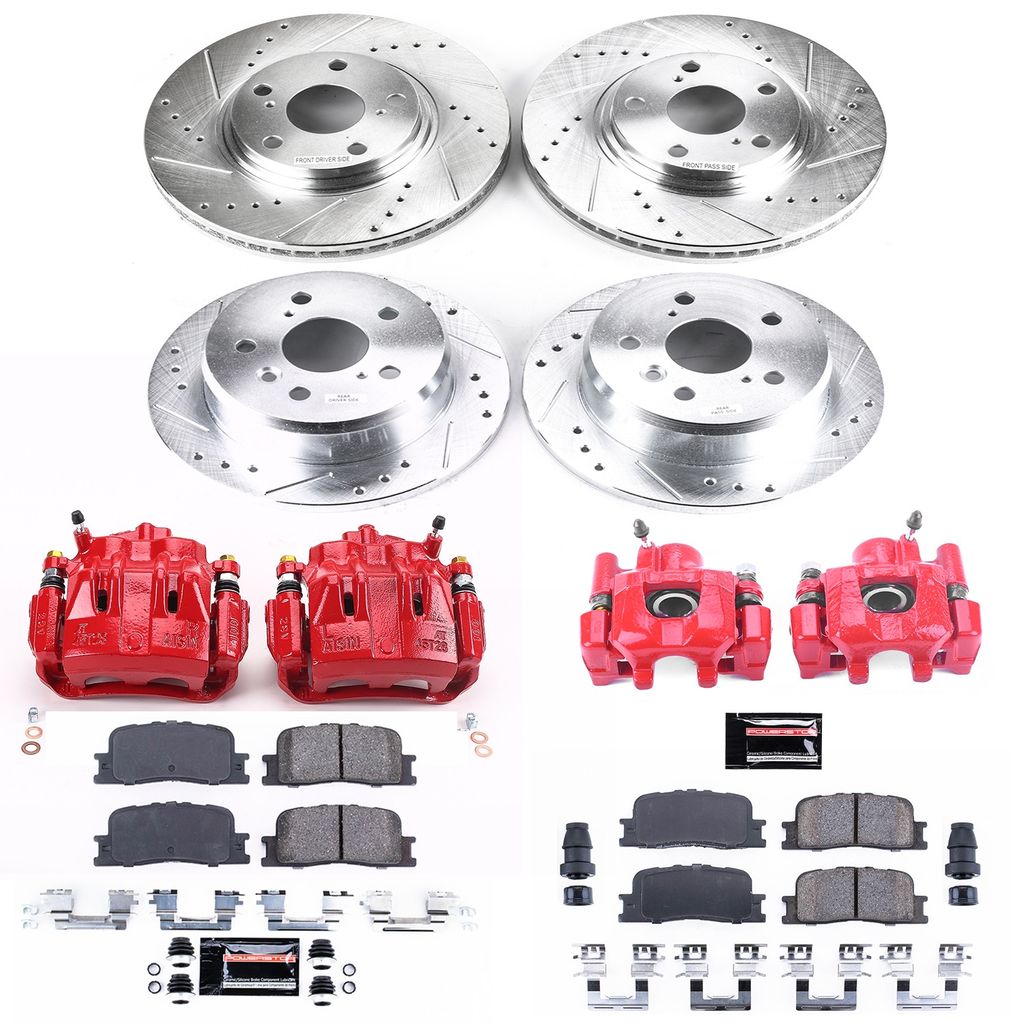 PowerStop KC1142 - Z23 Drilled and Slotted Brake Pad, Rotor, and Caliper Kit