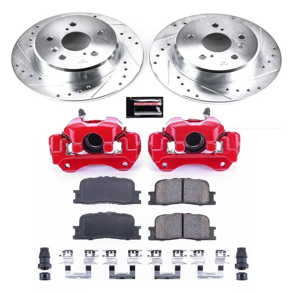 PowerStop KC1148A - Z23 Drilled and Slotted Brake Pad, Rotor, and Caliper Kit