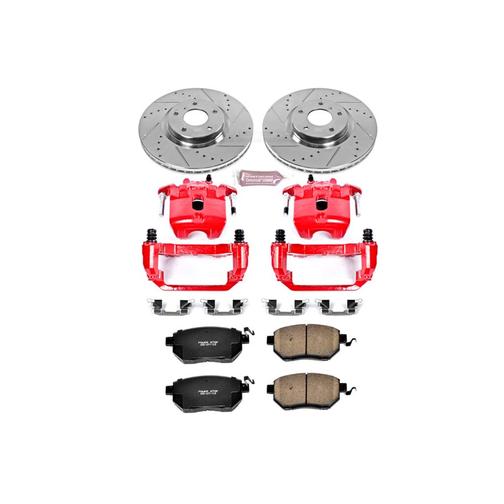 PowerStop KC116 - Z23 Drilled and Slotted Brake Pad, Rotor, and Caliper Kit