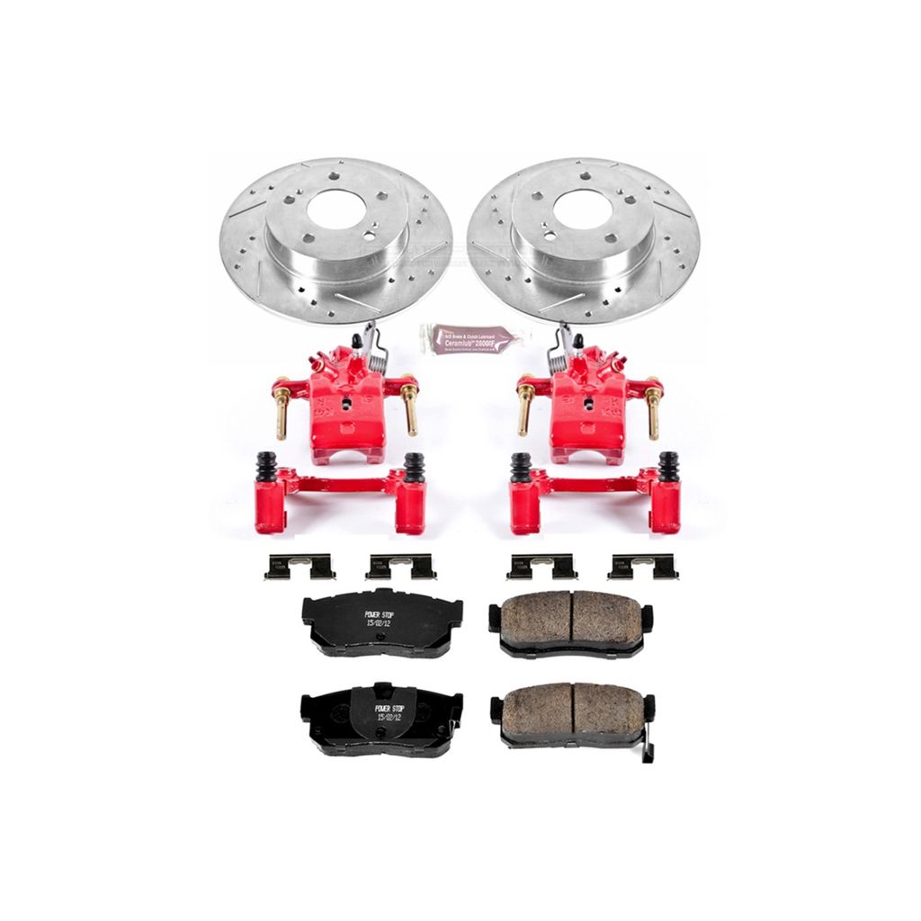 PowerStop KC1168 - Z23 Drilled and Slotted Brake Pad, Rotor, and Caliper Kit