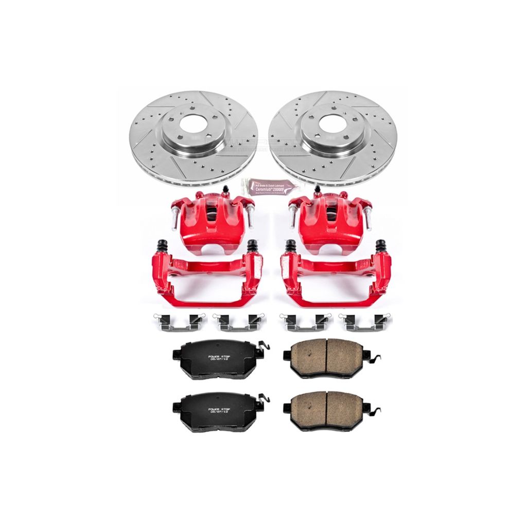 PowerStop KC116A - Z23 Drilled and Slotted Brake Pad, Rotor, and Caliper Kit
