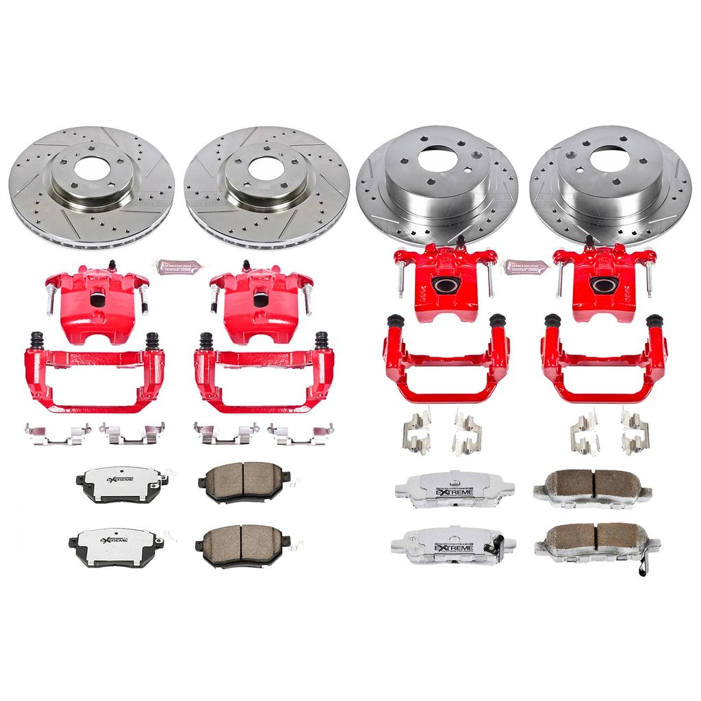 PowerStop KC117-26 - Z26 Drilled and Slotted Brake Pad, Rotor, and Caliper Kit