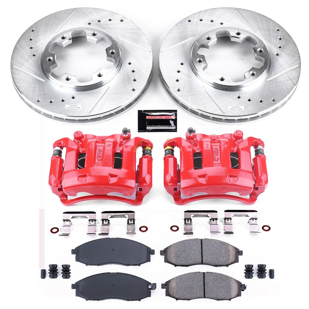 PowerStop KC1176 - Z23 Drilled and Slotted Brake Pad, Rotor, and Caliper Kit