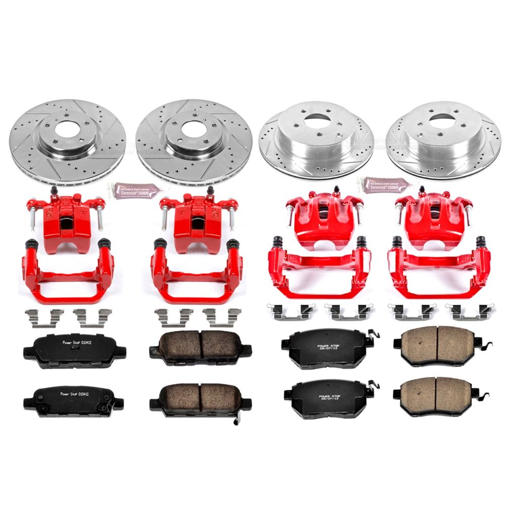 PowerStop KC119 - Z23 Drilled and Slotted Brake Pad, Rotor, and Caliper Kit