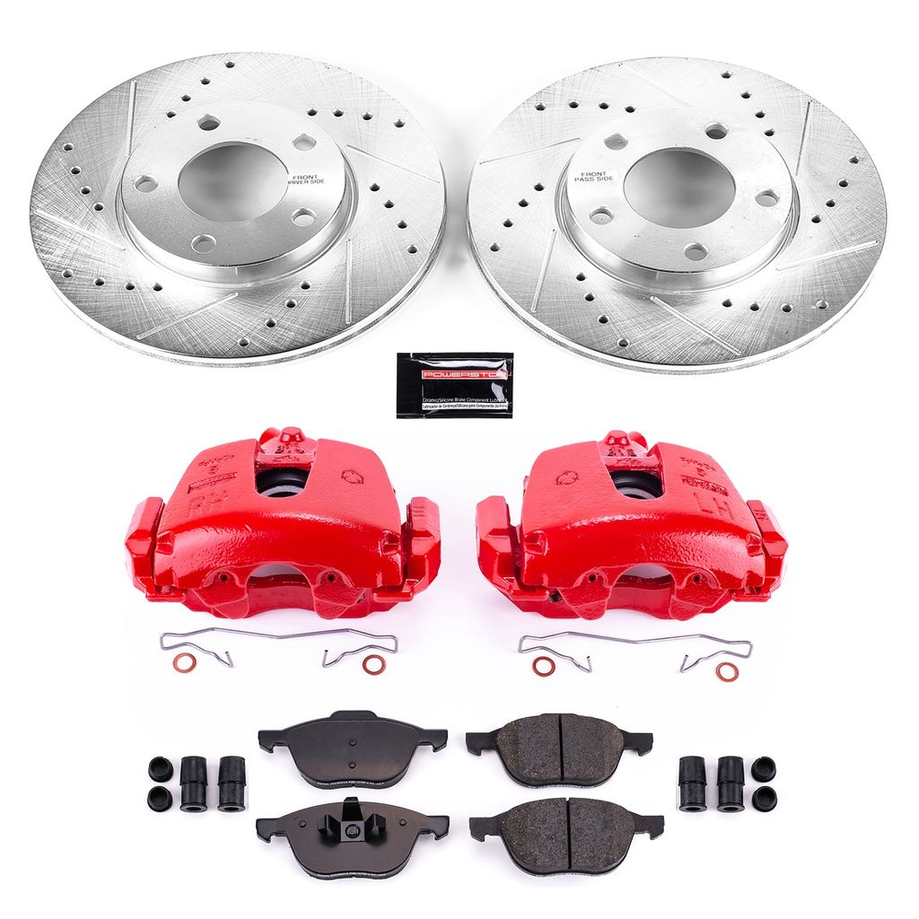 PowerStop KC120 - Z23 Drilled and Slotted Brake Pad, Rotor, and Caliper Kit