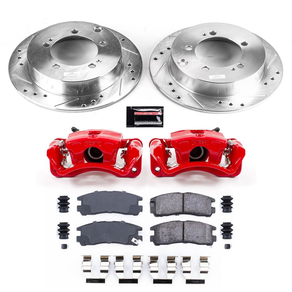 PowerStop KC1203 - Z23 Drilled and Slotted Brake Pad, Rotor, and Caliper Kit
