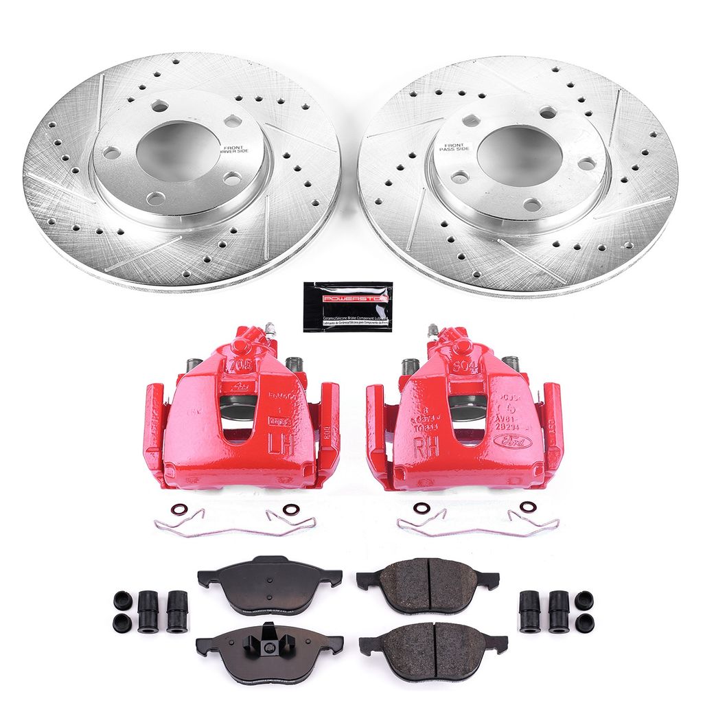 Z23 Drilled and Slotted Brake Pad, Rotor, and Caliper Kit