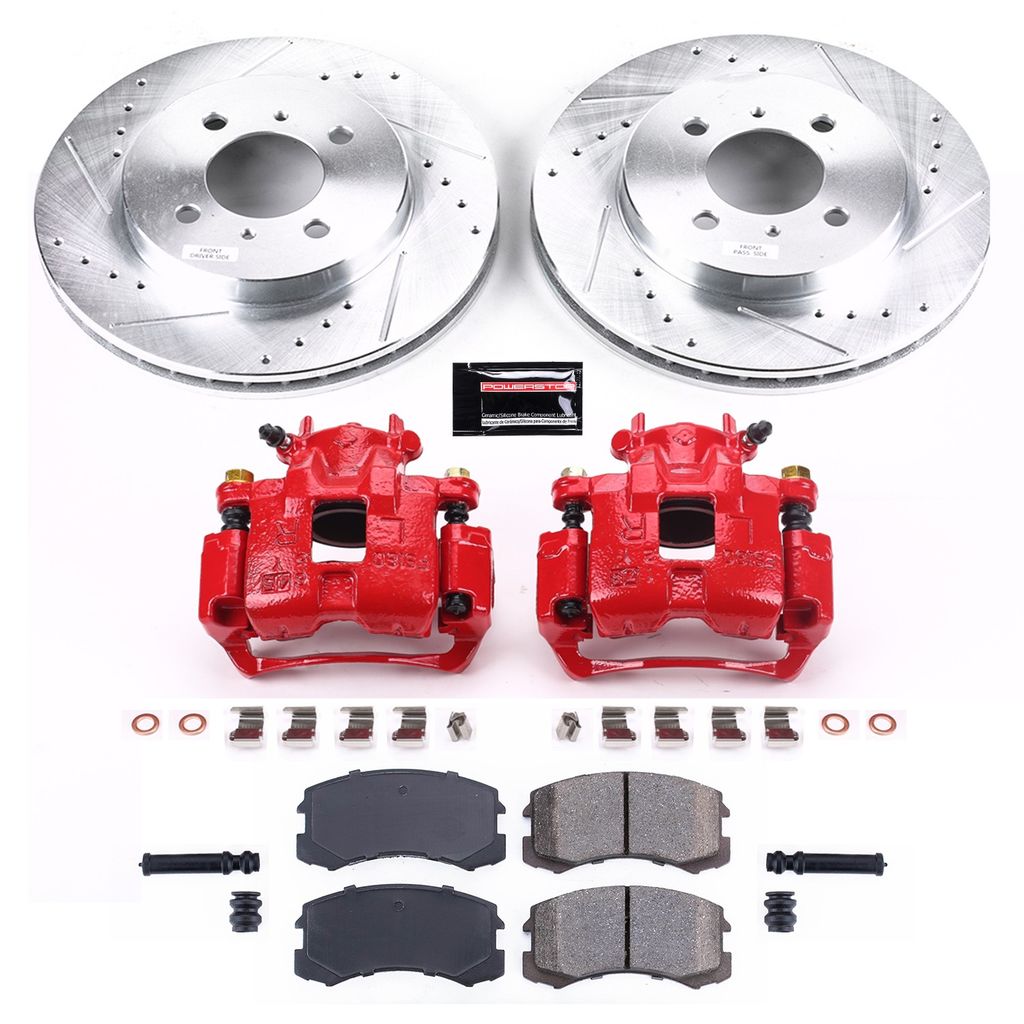 PowerStop KC1215 - Z23 Drilled and Slotted Brake Pad, Rotor, and Caliper Kit