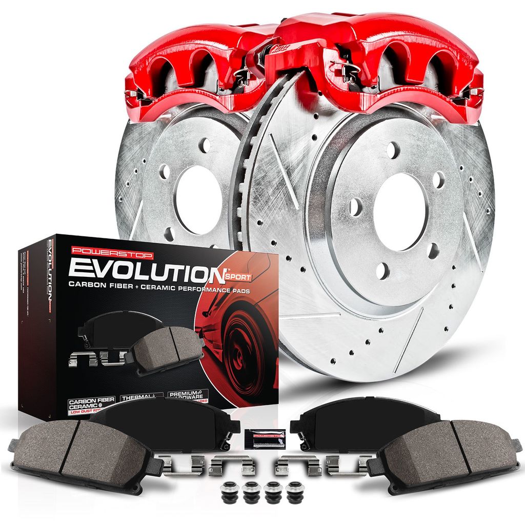 Z23 Drilled and Slotted Brake Pad, Rotor, and Caliper Kit