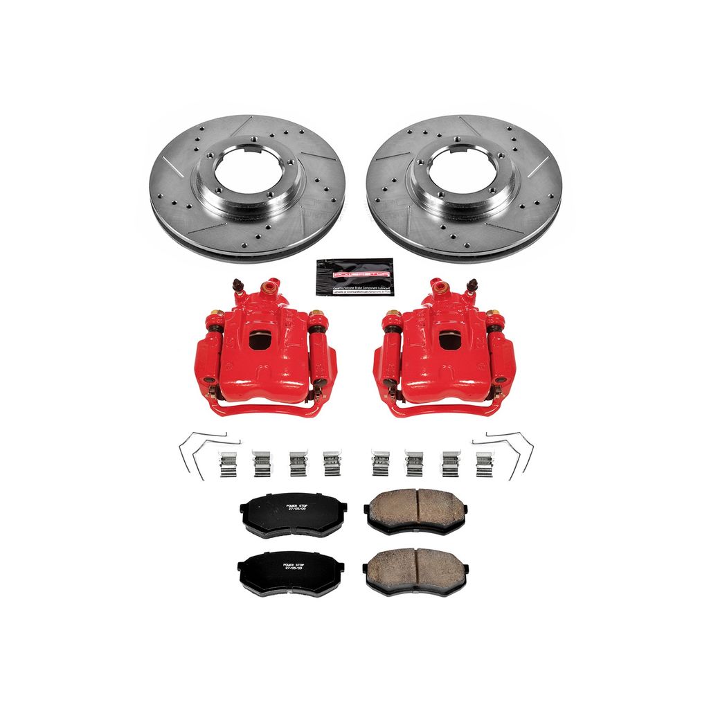 PowerStop KC1232 - Z23 Drilled and Slotted Brake Pad, Rotor, and Caliper Kit