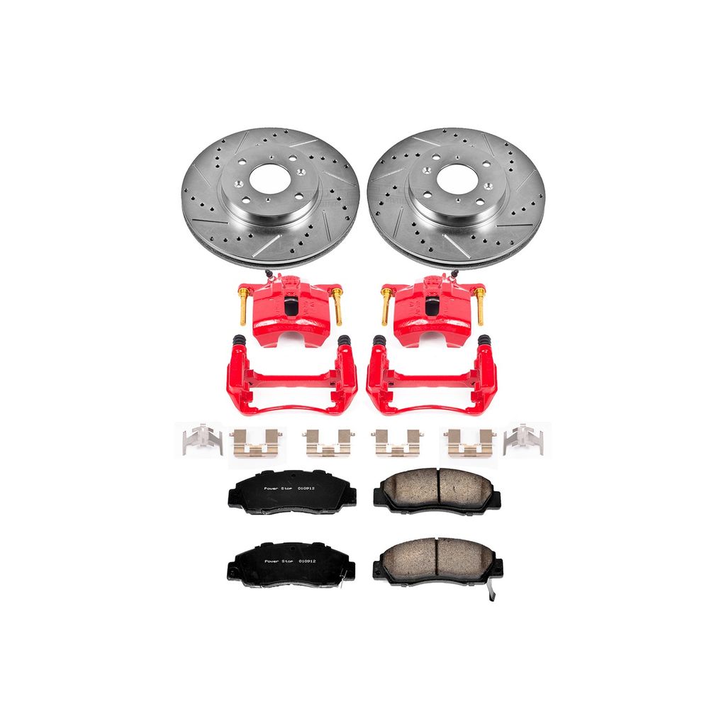 PowerStop KC1237 - Z23 Drilled and Slotted Brake Pad, Rotor, and Caliper Kit