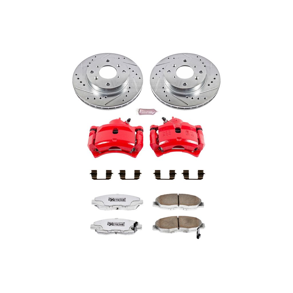 PowerStop KC1239-26 - Z26 Drilled and Slotted Brake Pad, Rotor, and Caliper Kit