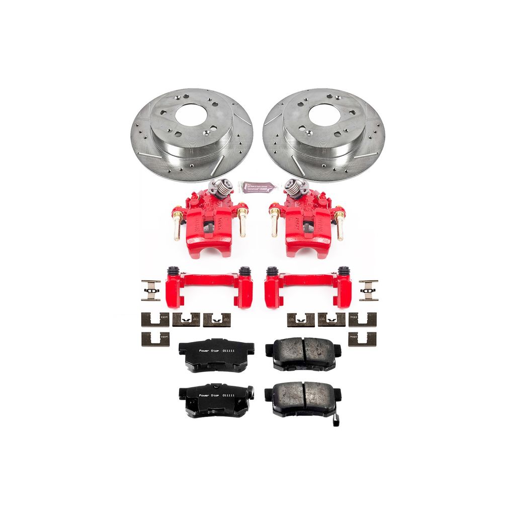 PowerStop KC1243B - Z23 Drilled and Slotted Brake Pad, Rotor, and Caliper Kit