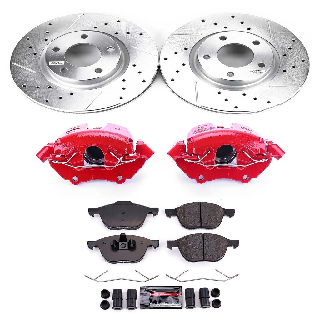 Z23 Drilled and Slotted Brake Pad, Rotor, and Caliper Kit