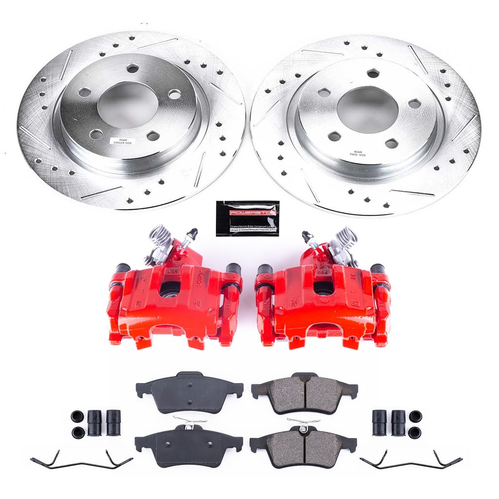 PowerStop KC129 - Z23 Drilled and Slotted Brake Pad, Rotor, and Caliper Kit