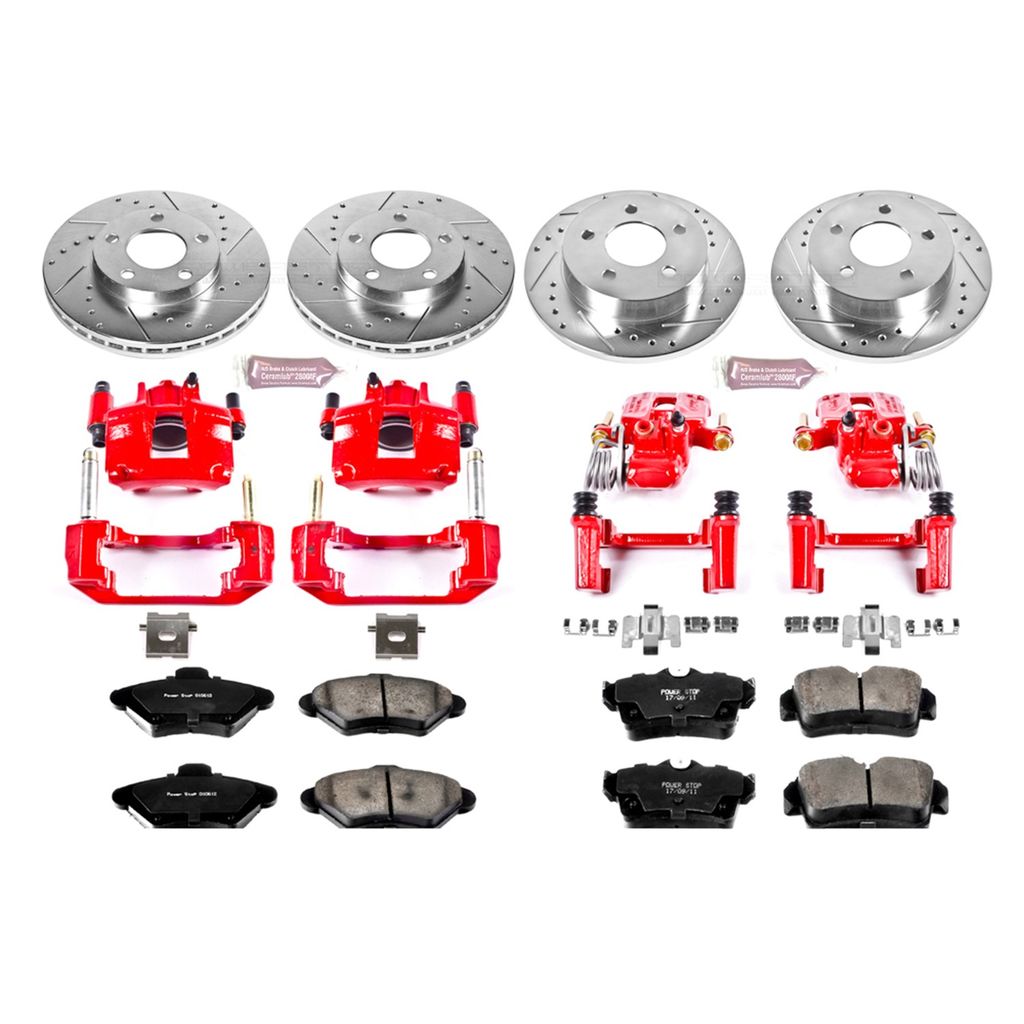 PowerStop KC1300 - Z23 Drilled and Slotted Brake Pad, Rotor, and Caliper Kit