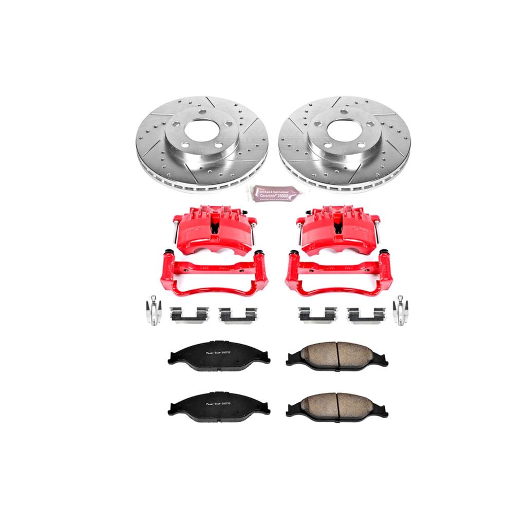 Z23 Drilled and Slotted Brake Pad, Rotor, and Caliper Kit