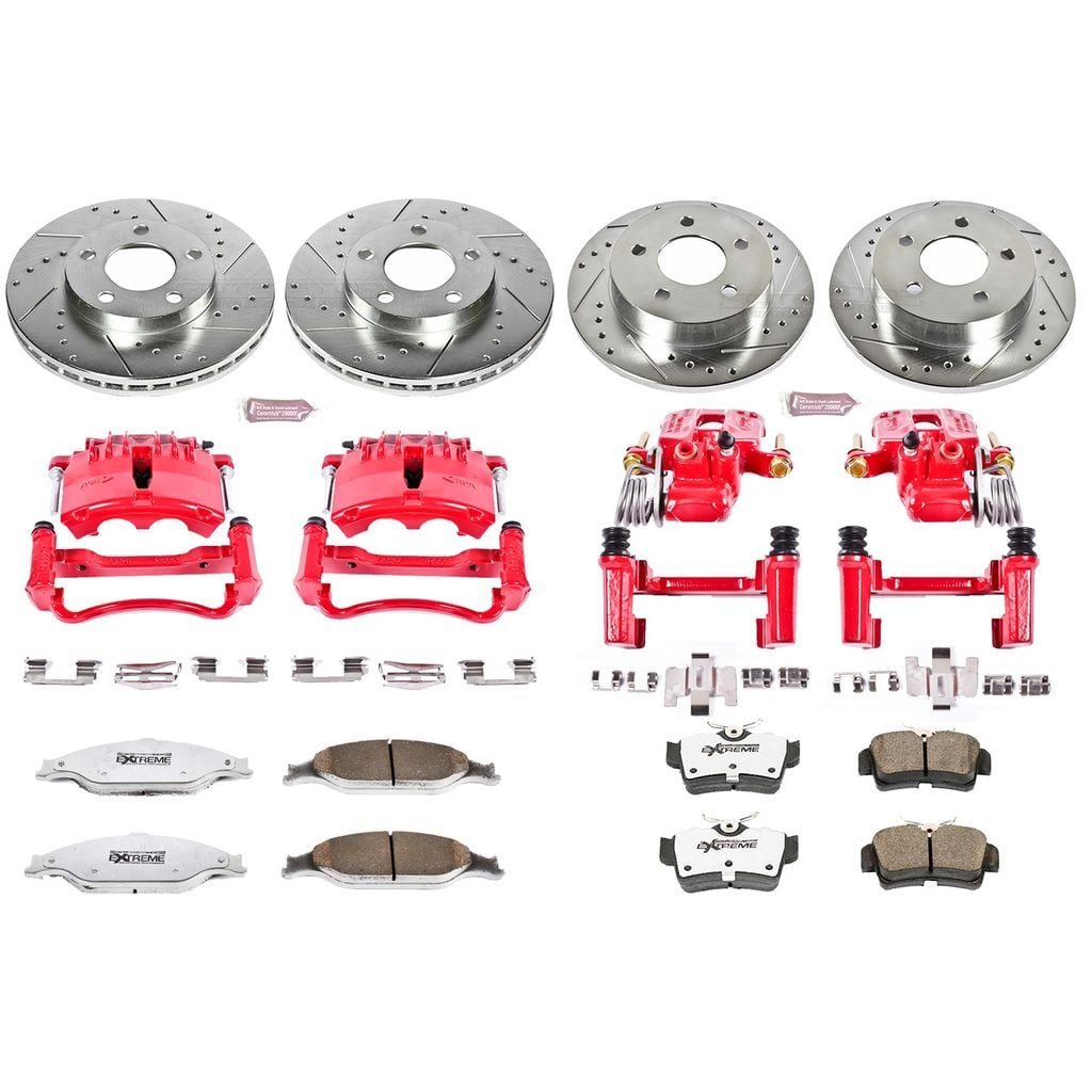 PowerStop KC1302-26 - Z26 Drilled and Slotted Brake Pad, Rotor, and Caliper Kit