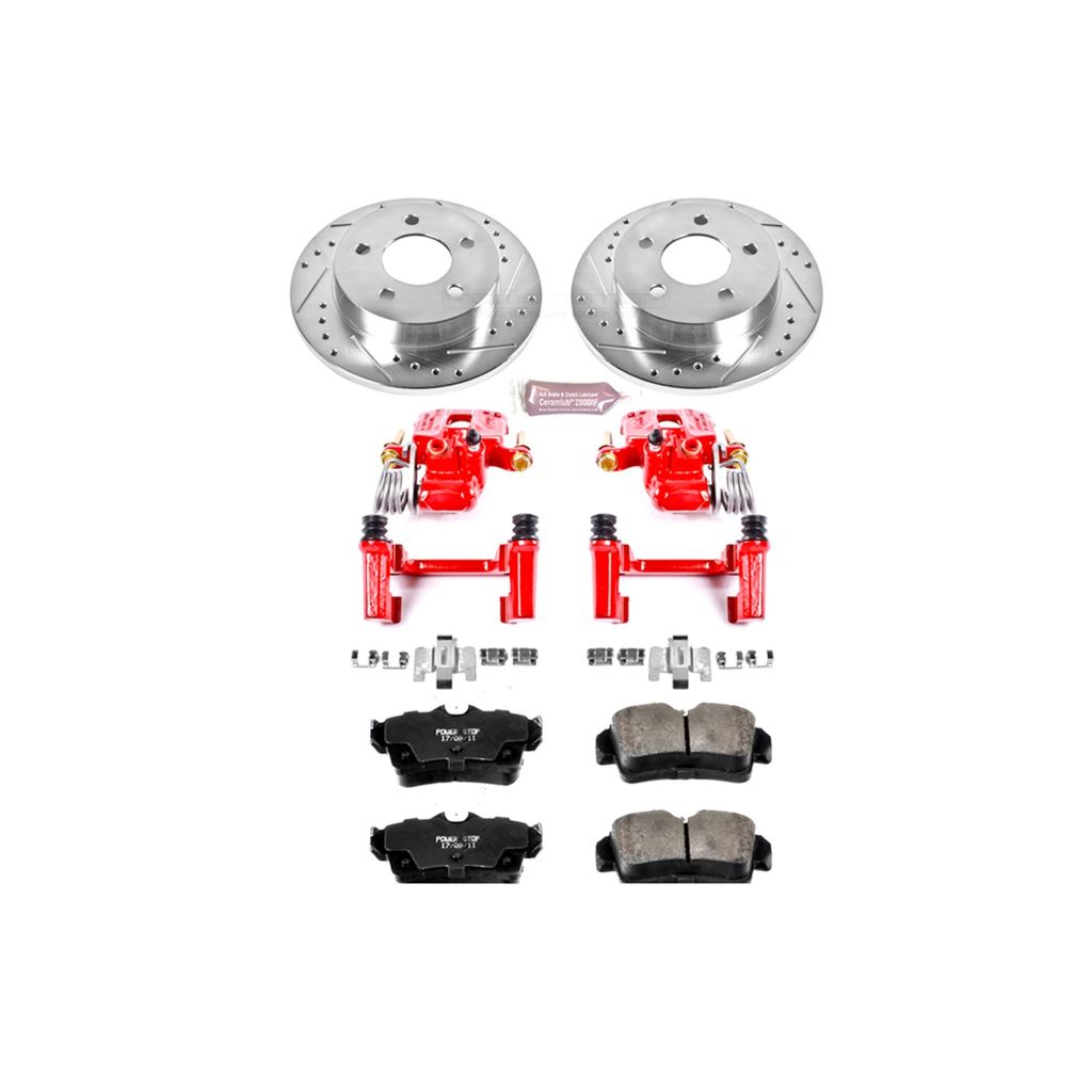 Z23 Drilled and Slotted Brake Pad, Rotor, and Caliper Kit