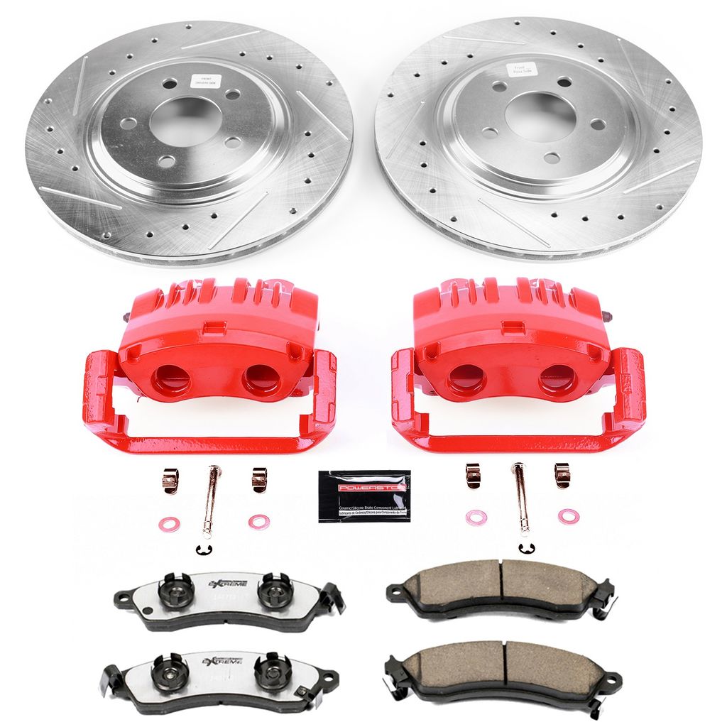 PowerStop KC1304C-26 - Z26 Drilled and Slotted Brake Pad, Rotor, and Caliper Kit