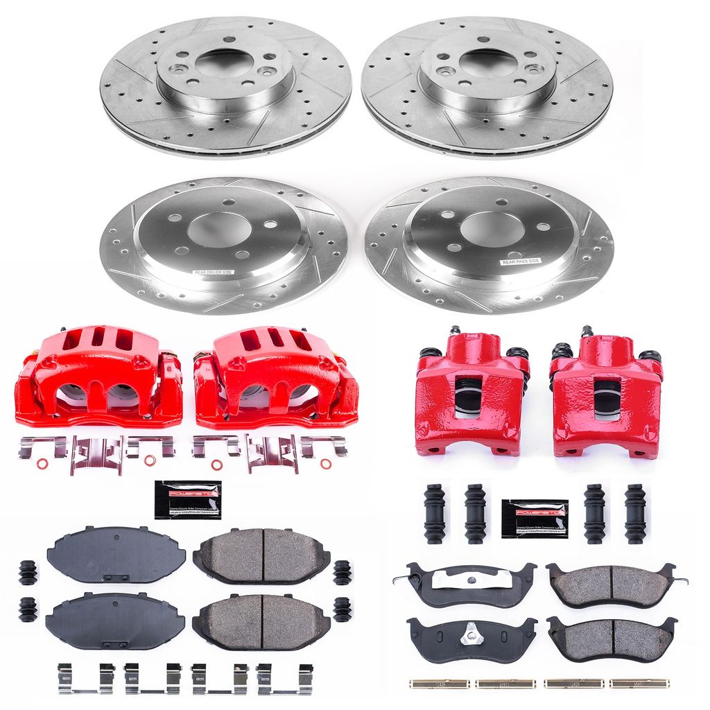 PowerStop KC1336 - Z23 Drilled and Slotted Brake Pad, Rotor, and Caliper Kit