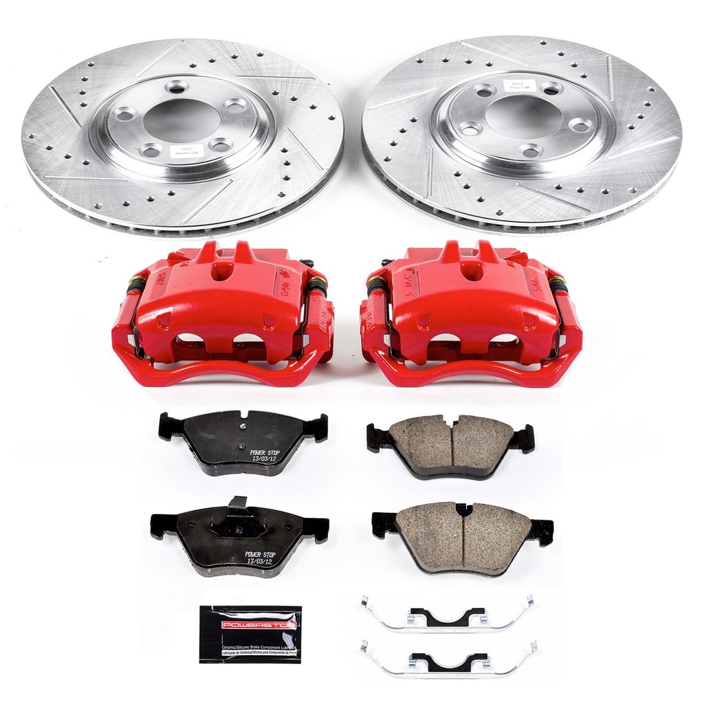 PowerStop KC1349 - Z23 Drilled and Slotted Brake Pad, Rotor, and Caliper Kit