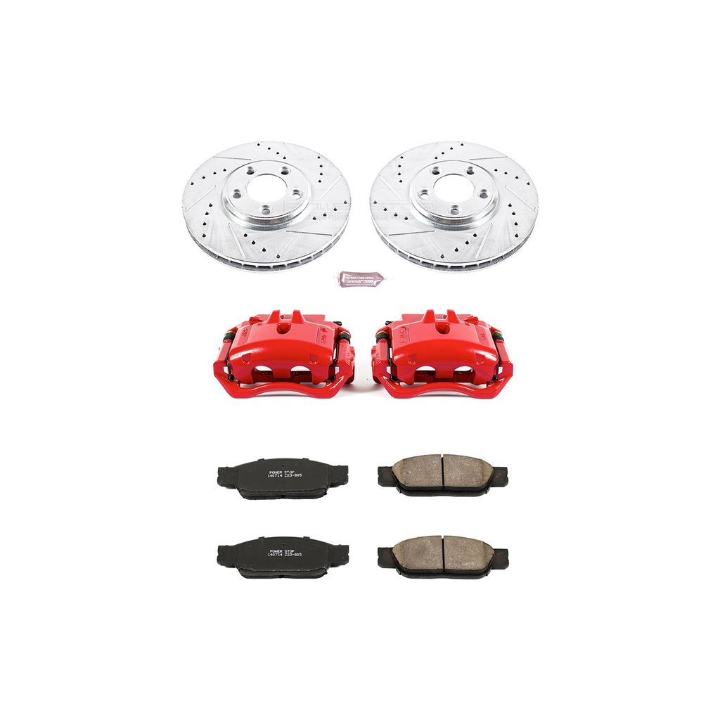 Z23 Drilled and Slotted Brake Pad, Rotor, and Caliper Kit