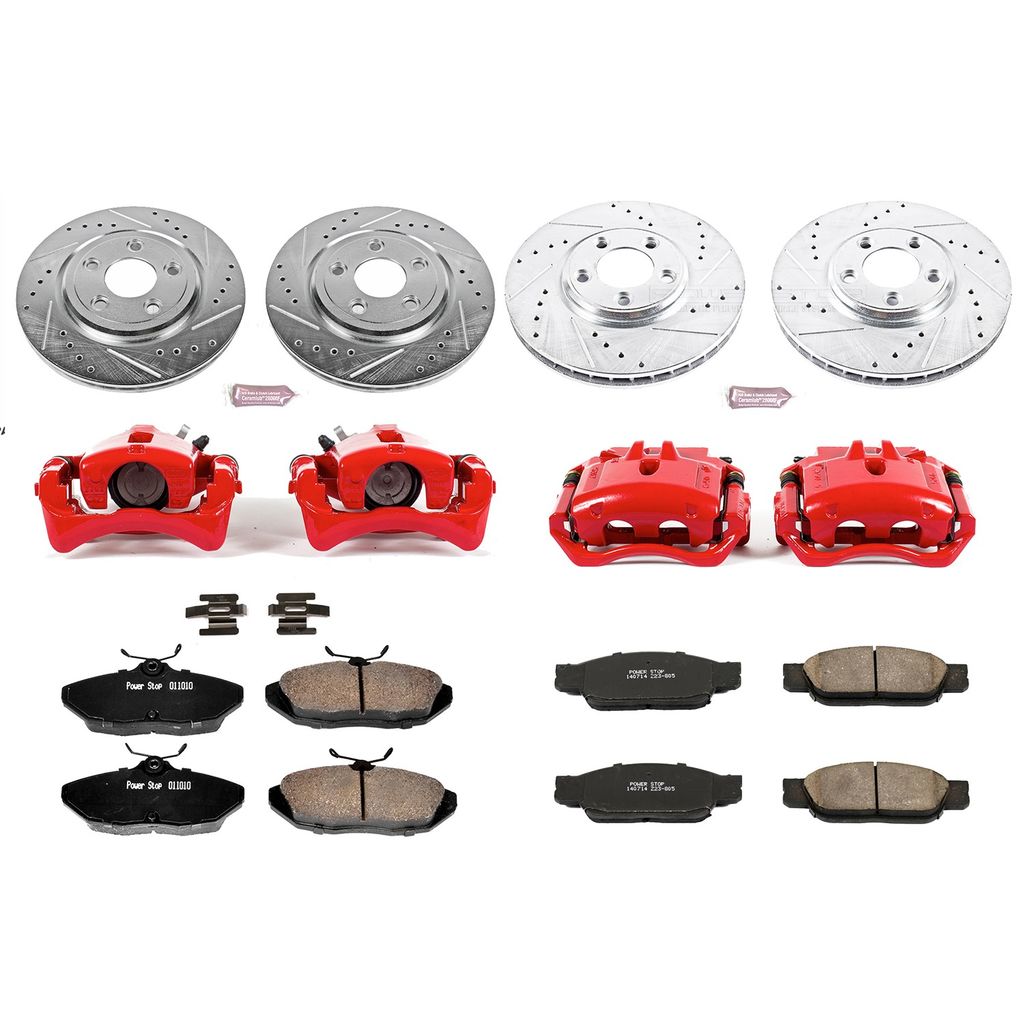PowerStop KC1352 - Z23 Drilled and Slotted Brake Pad, Rotor, and Caliper Kit