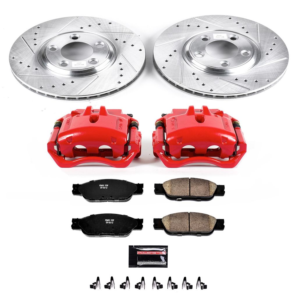 Z23 Drilled and Slotted Brake Pad, Rotor, and Caliper Kit