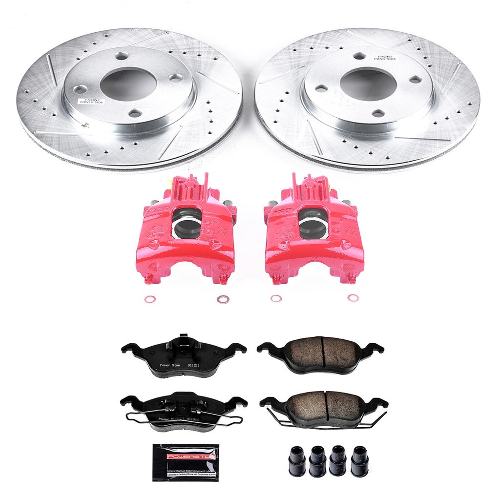 PowerStop KC1358 - Z23 Drilled and Slotted Brake Pad, Rotor, and Caliper Kit