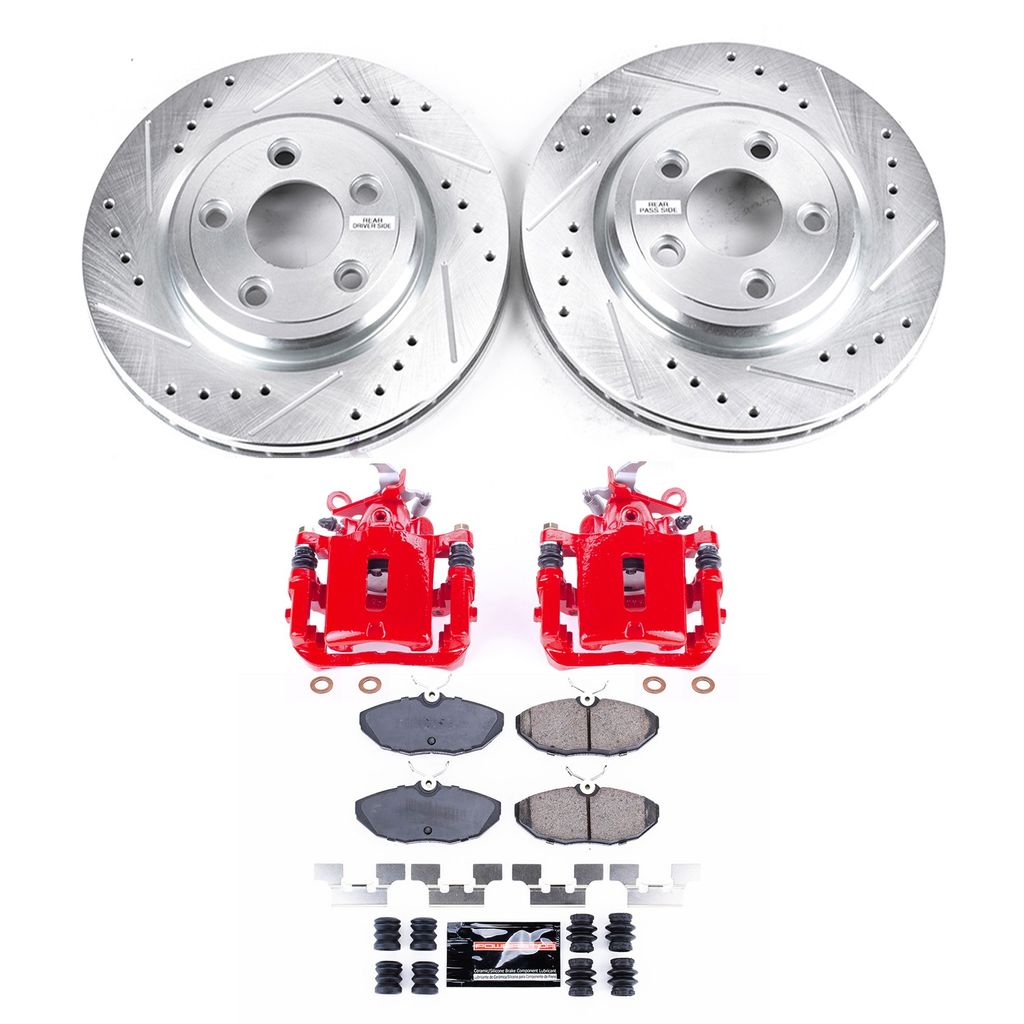 PowerStop KC1361A - Z23 Drilled and Slotted Brake Pad, Rotor, and Caliper Kit