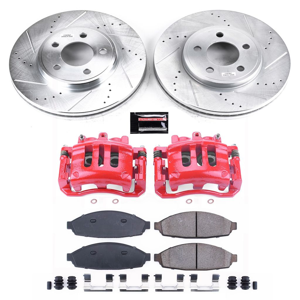 Z23 Drilled and Slotted Brake Pad, Rotor, and Caliper Kit